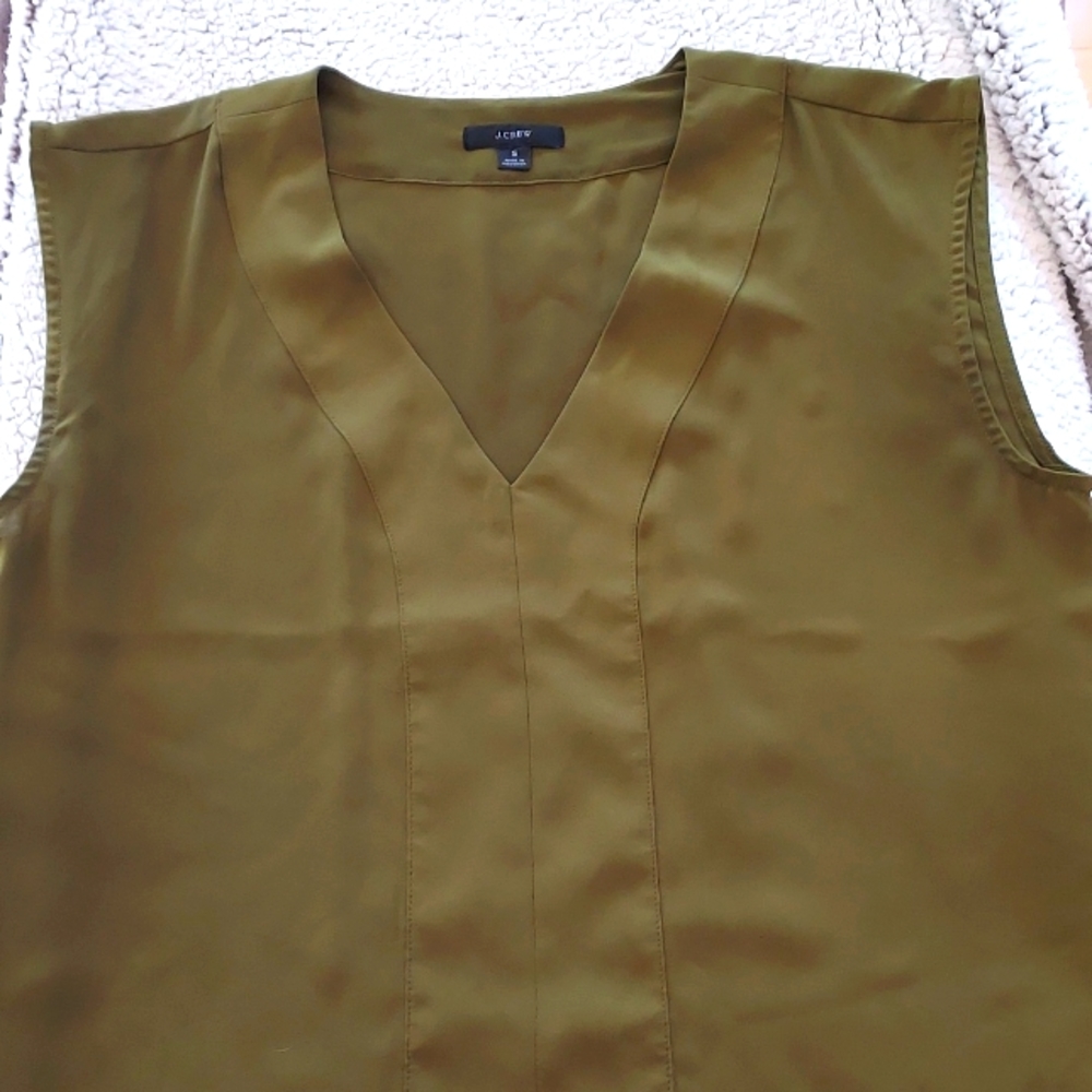 J. Crew olive green v neck shell